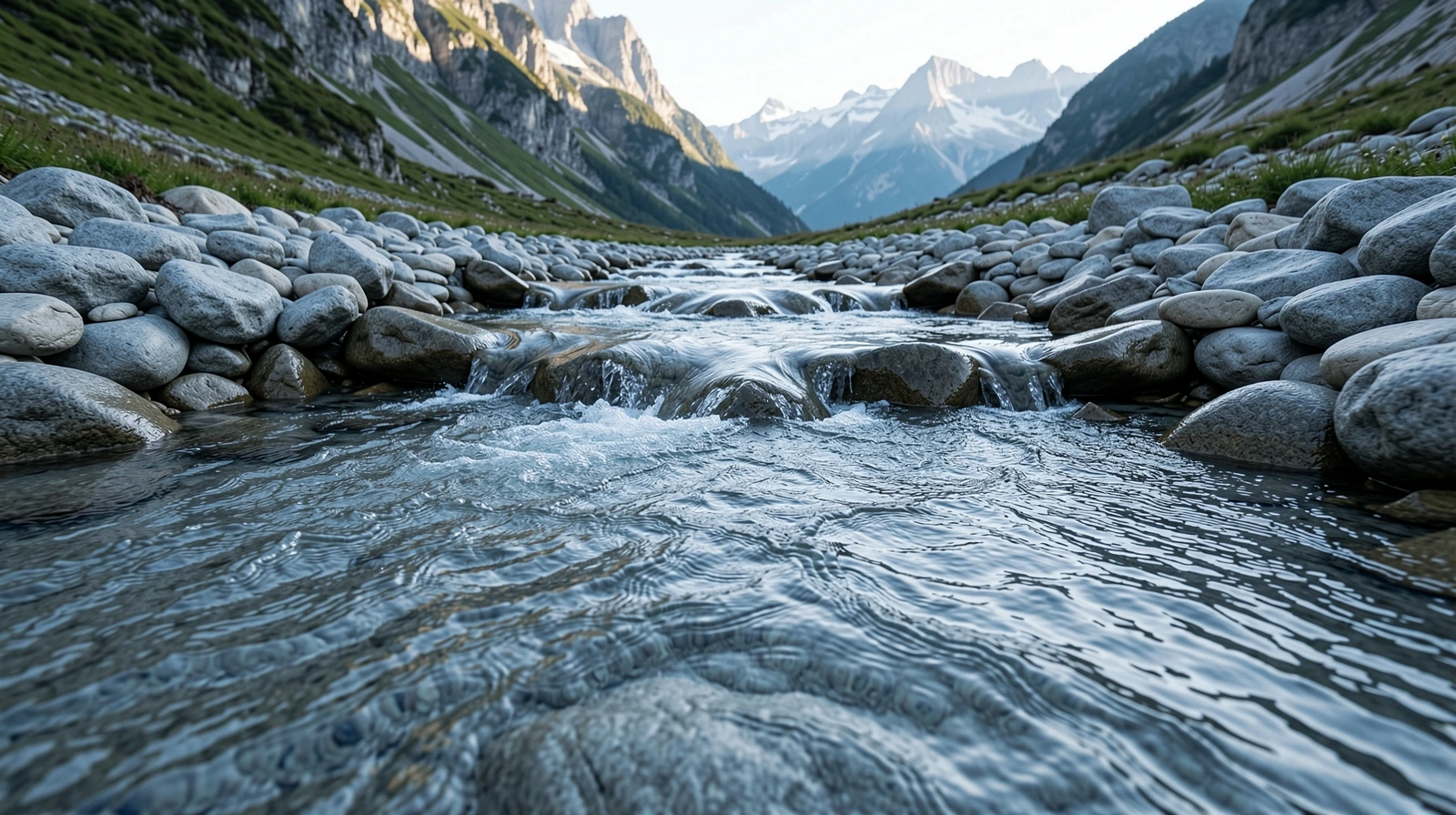 Klare Berglandschaft in den Schweizer Alpen